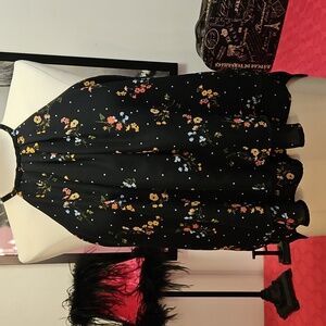 Stella Tweed Black Floral Halter Style Tank Top